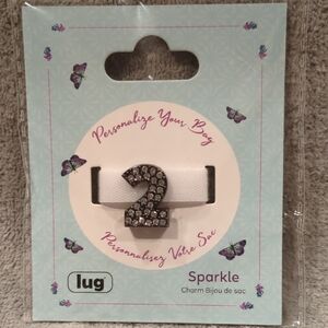 Lug Sparkle Bag Charm "2" - NWT